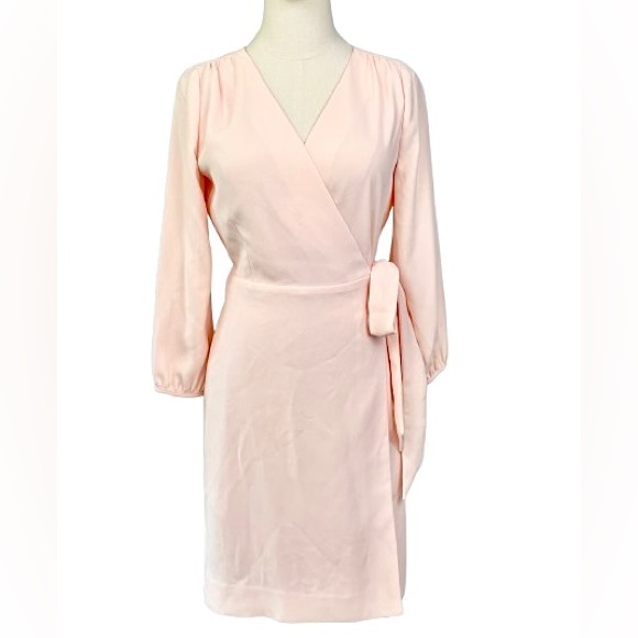 J. Crew Tie Waist Long Sleeve Wrap Dress (Size 2) - Picture 2 of 13
